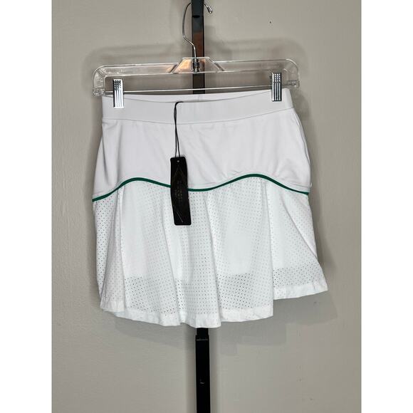 L'Etoile Sport High Waisted Mini Tennis Skirt with Built-in Short White S NWT - Picture 2 of 6